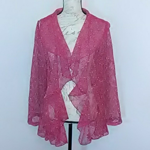 keren hart Tops - New pink mesh cardigan
